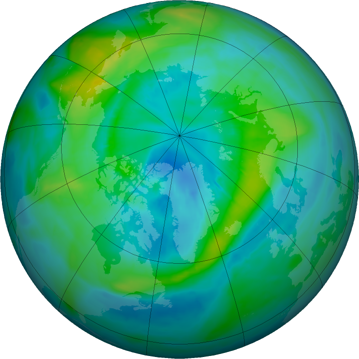 Arctic ozone map for 02 October 2015